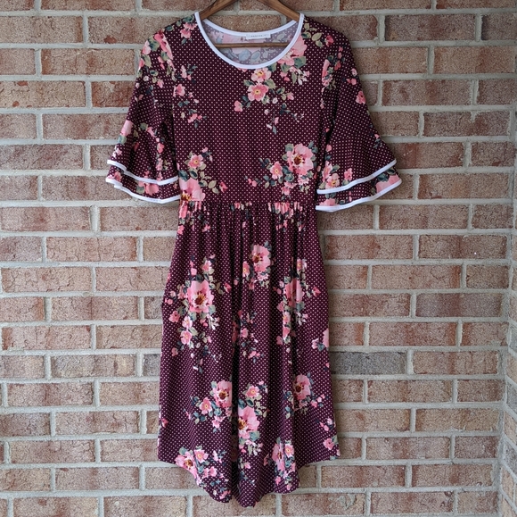 Reborn J Floral Wrap Ruffled Dress main image 1